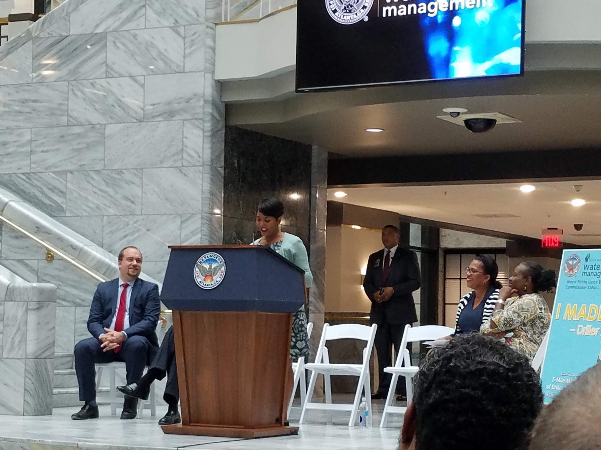 Mayor Keisha Lance Bottoms speaks during the milestone celebration ceremony on October 10, 2018.